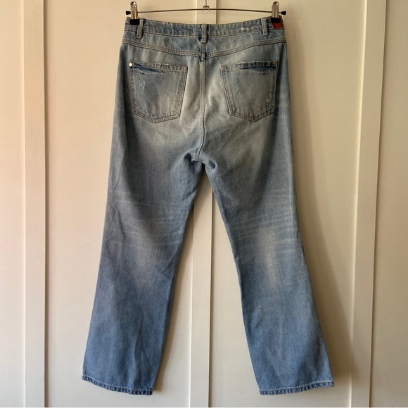 Zara TRF straight leg blue jeans exposed buttons - Size 40 (uk 12) - Picture 9 of 10